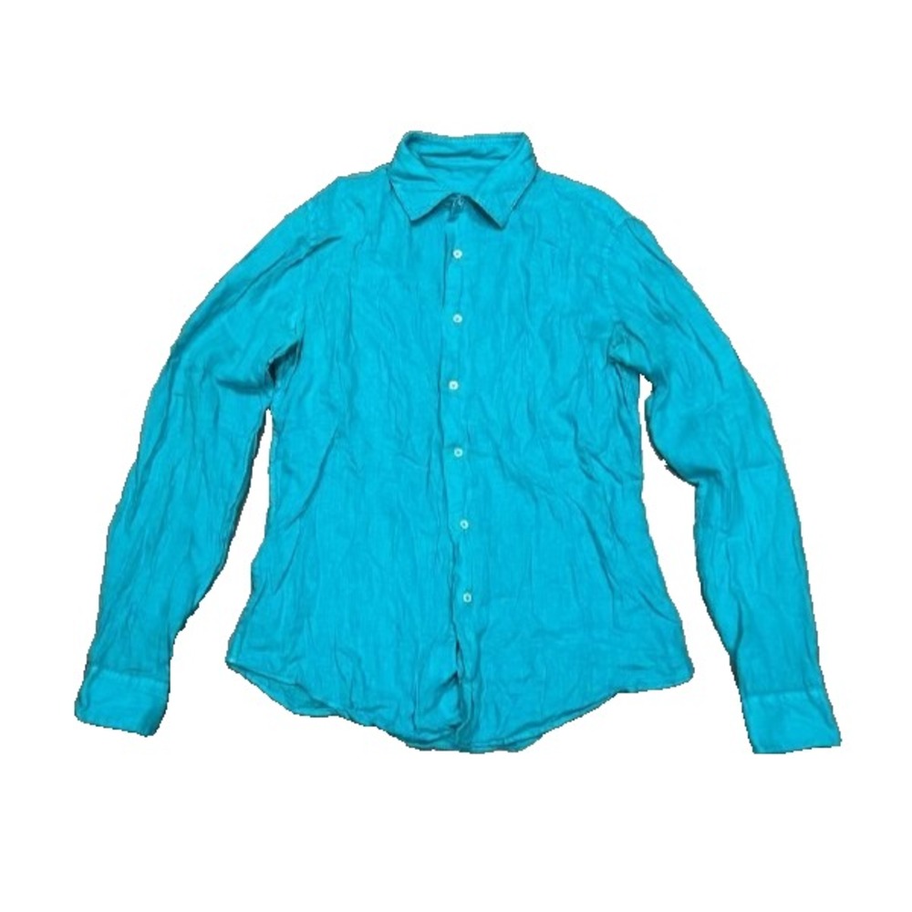 ROBERT FRIEDMAN Button up Shirt linen Blue Medium A005751